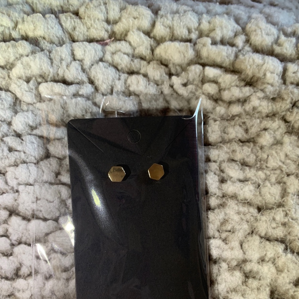 Golden Hexagon Earrings